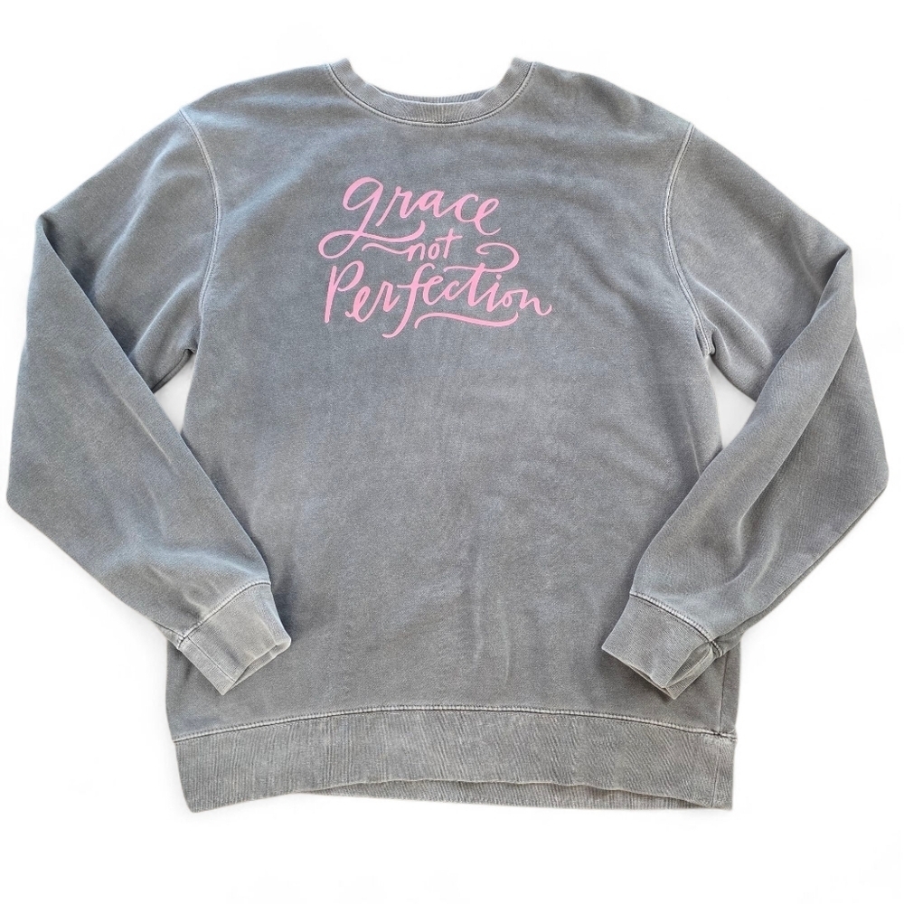 "Grace Not Perfection" Sweatshirt | Independent Trading Co | Women Medium